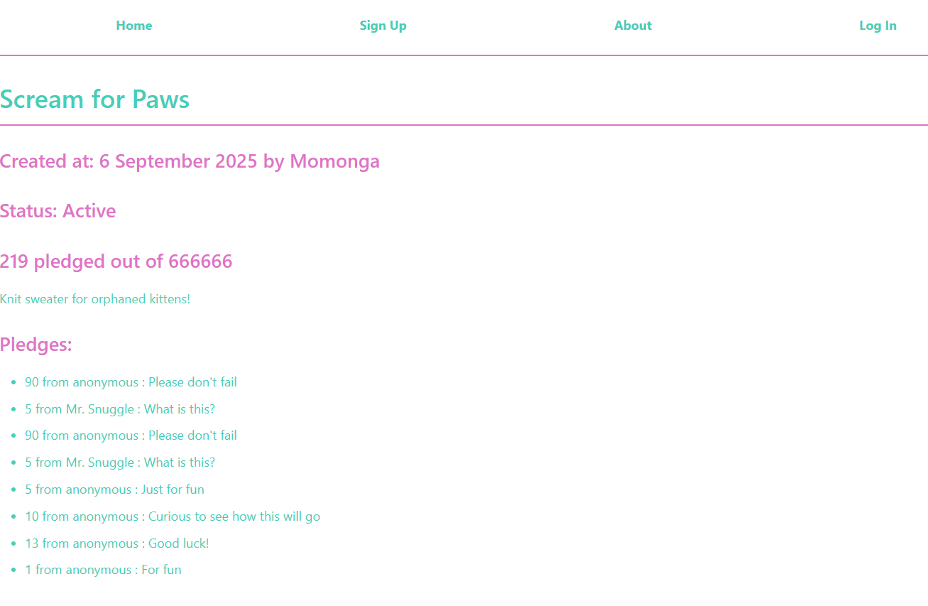 Campaign Page for the general public