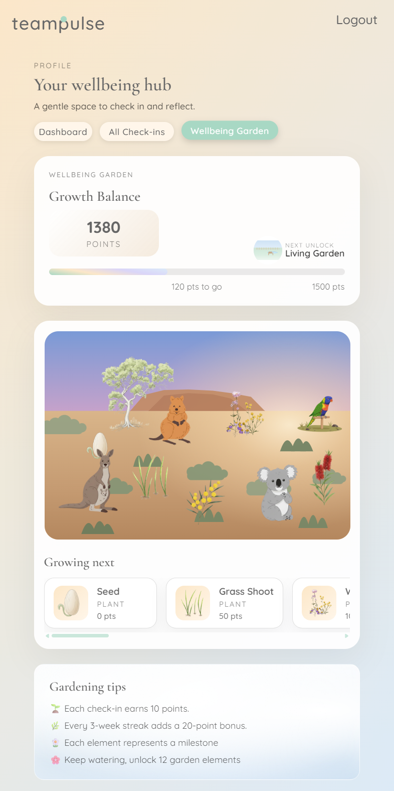 User Incentives screenshot